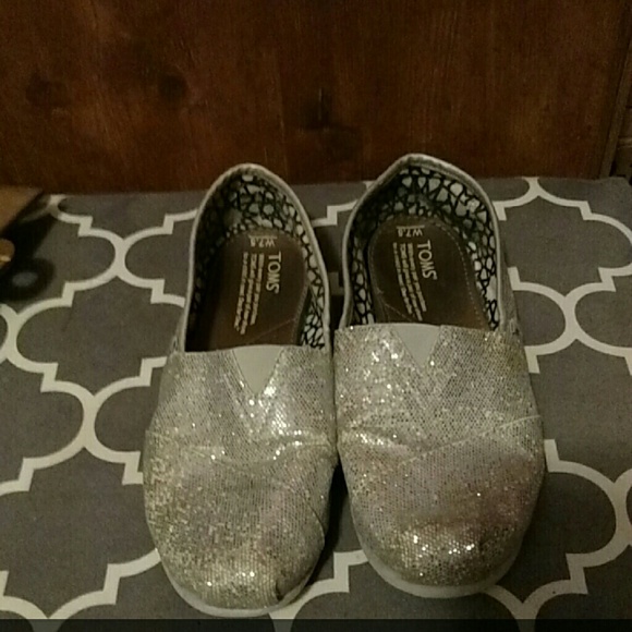 Silver Glitter Toms