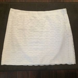 J crew eyelet lace mini skirt