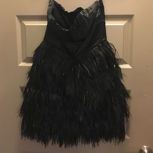 Party dress with feathers