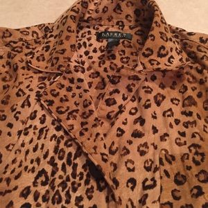 Lauren Ralph Lauren 2 piece leopard pjs size med