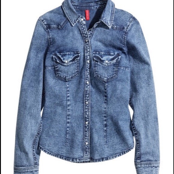 HM divided denim shirt