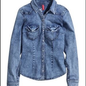 HM divided denim shirt