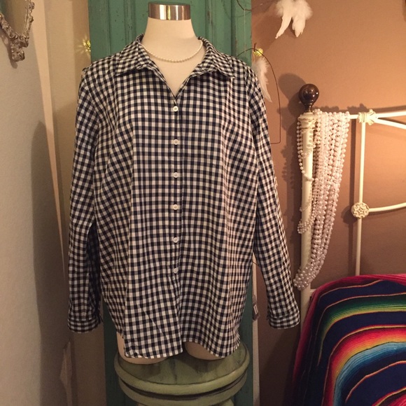 Navy & White Checkered Shirt