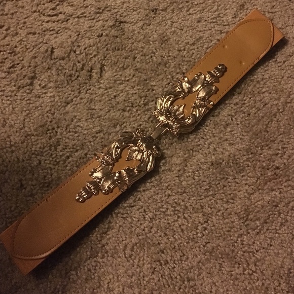 Mustard Gold Filigree Brocade Belt