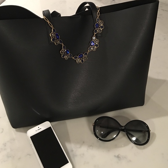 J. Crew statement necklace in blue and grey