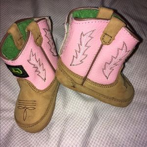 John Deere Baby Cowboy Boots Leather Size 2M