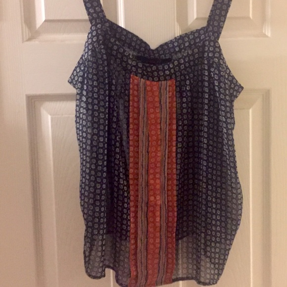 Patterson J. Kincaid Sheer Multicolor Tank Top