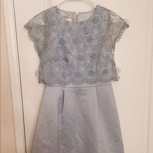 Ted Baker Baby Blue Dabria Floral Bodice Dress
