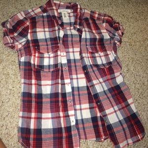 H&M button up plaid blouse