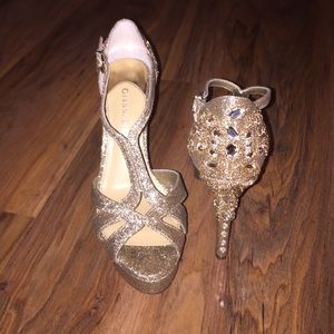 Gold Jeweled Gianni Bini Sparkle Heels