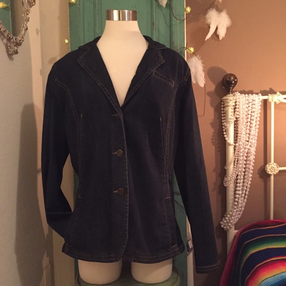 Plus Size Denim Blazer