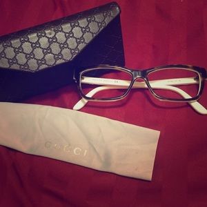 Womens white/brown gucci glasses frames