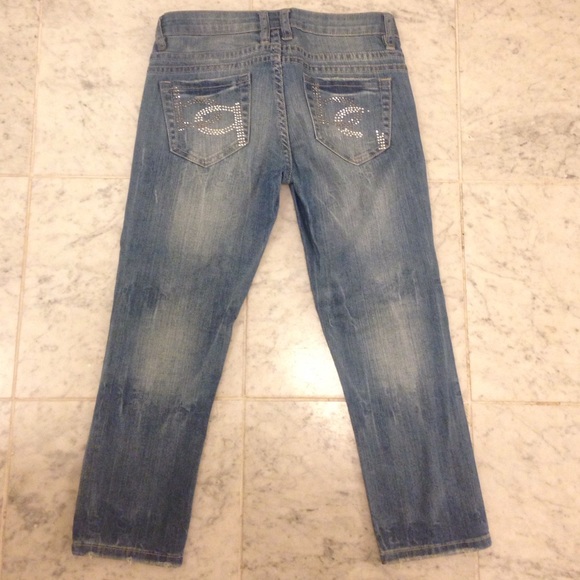 2B BEBE SEQUIN DESTROYED JEANS - Picture 3 of 4