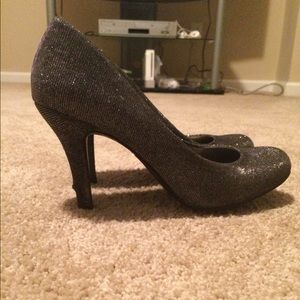 Sparkly Silver Heels