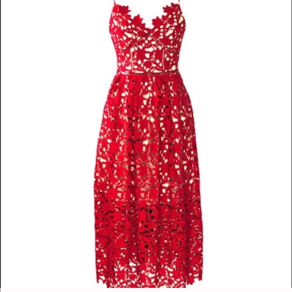 Sexy red illusion dress