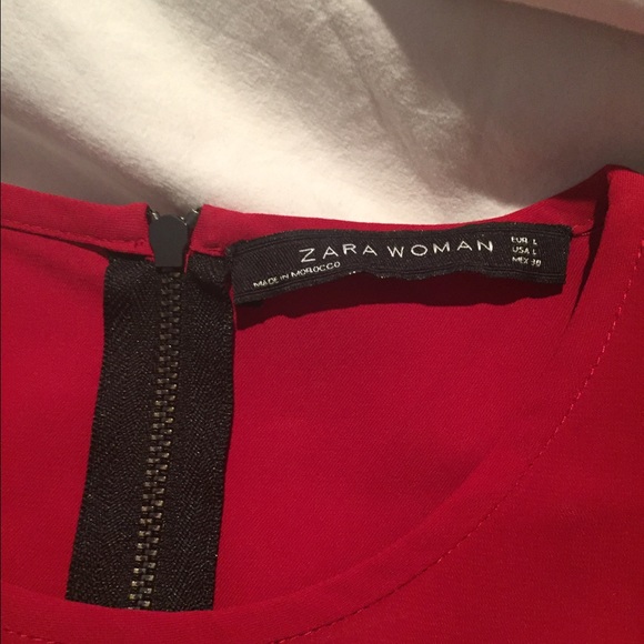 Red Zara Short Sleeve Shirt - Picture 2 of 4