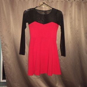Red long sleeve dress