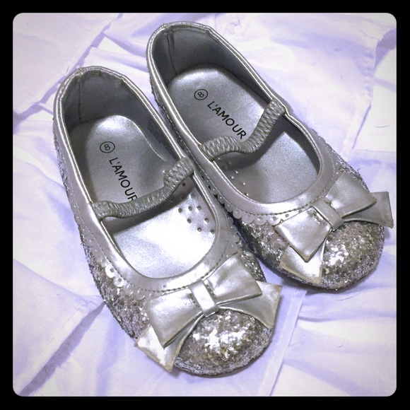 Silver glitter shoes