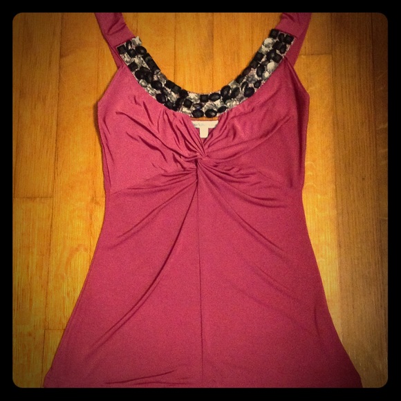 Charlotte Russe purple embellished tank top XS
