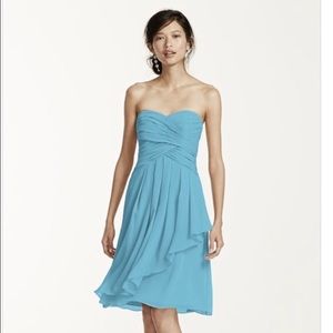 Pool David's Bridal bridesmaid dress