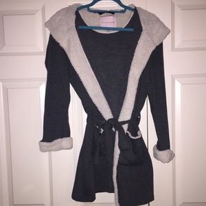 Victoria's Secret Robe and Pink Varsity Crew Neck