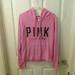 VS Pink Full Zip Hoodie Large