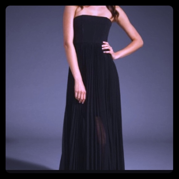 Alice + Olivia Black Pleated Gown