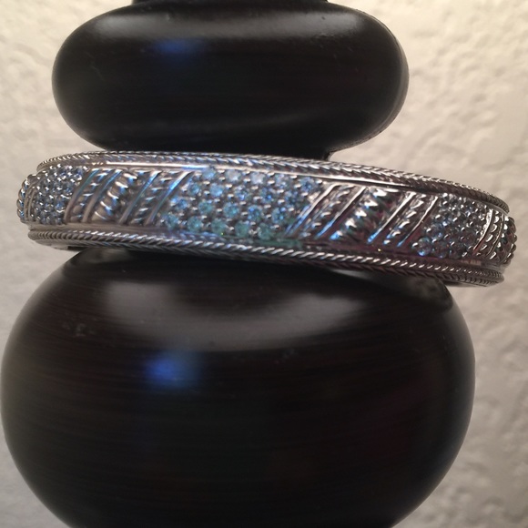 Judith Ripka SS Hinged Cuff Bracelet