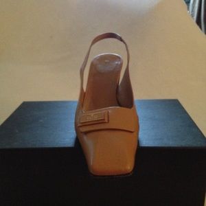 Gucci Slingback with Gold Ornament, Size 9.5