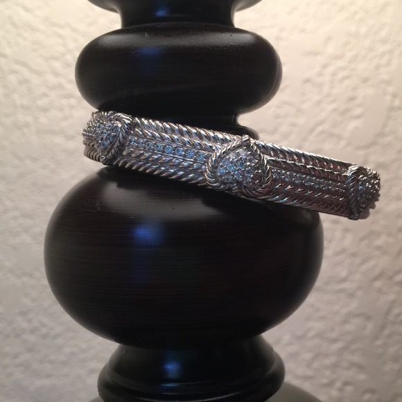 Judith Ripka SS Hinged Cuff Bracelet