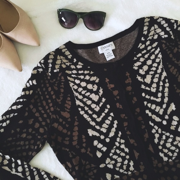 Carmen Marc Valvo Peplum Sweater