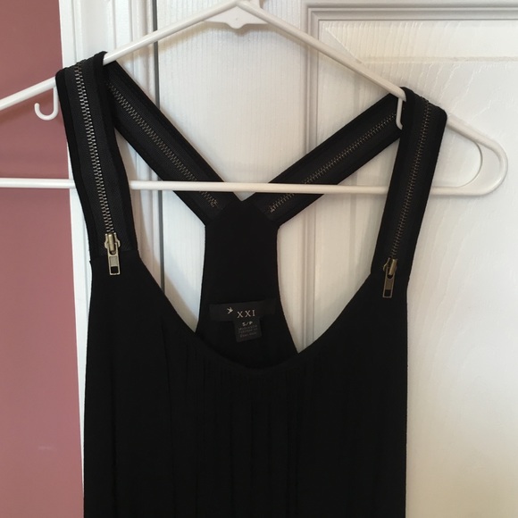 Black zipper tank top