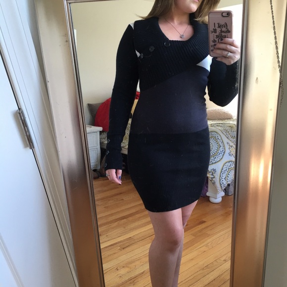 Color Block Sweater Dress - Picture 2 of 4