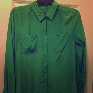 J. Crew Emerald Silk Blouse