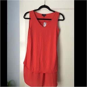 NWT The Limited Red/Orange hi-lo blouse, size XS