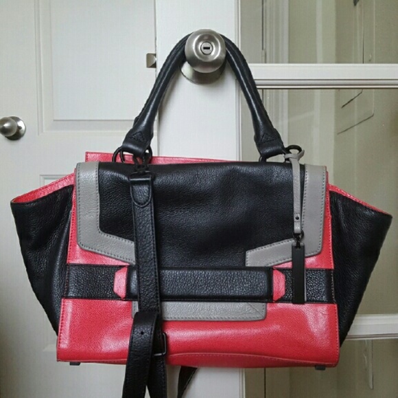 Vince Camuto Colorblock Satchel Pink Black Grey