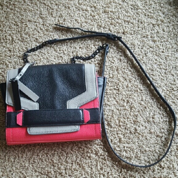 Vince Camuto Colorblock Cross Body Pink Black Grey