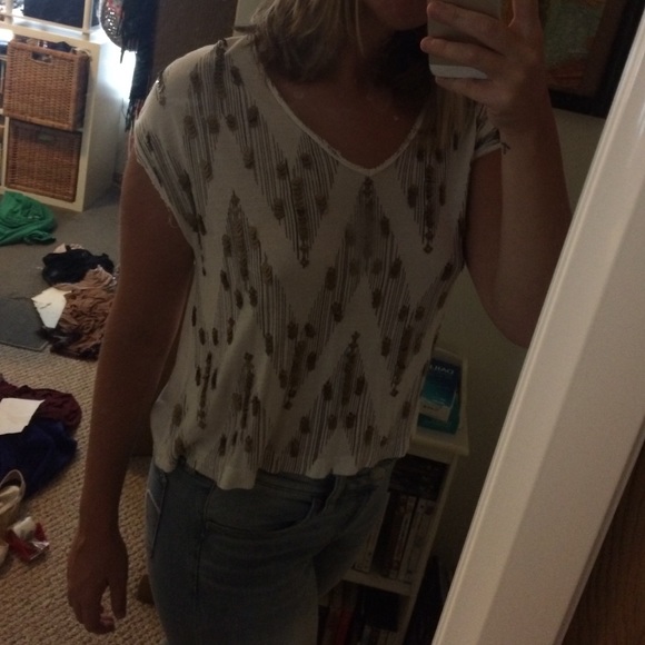 Ecoté white & gold blouse - Picture 1 of 2