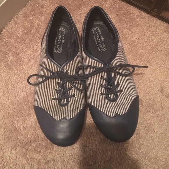 Blue striped shoes