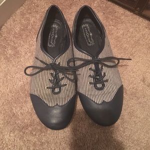 Blue striped shoes