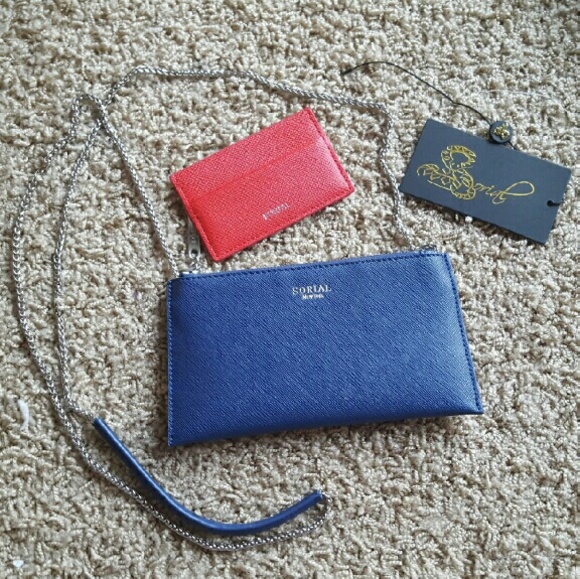 Sorial Blue Crossbody and Red Card Wallet - Picture 1 of 4