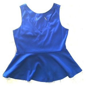 Royal blue peplum top