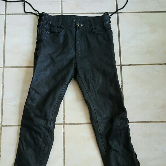 Lace Up Leather Pants