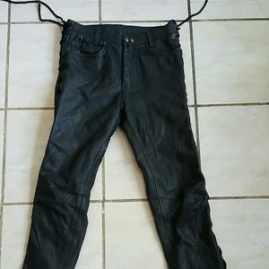 Lace Up Leather Pants