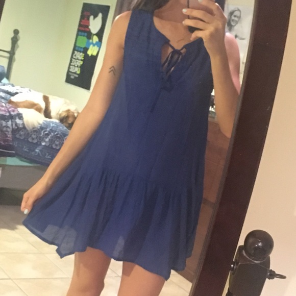 Boho blue dress