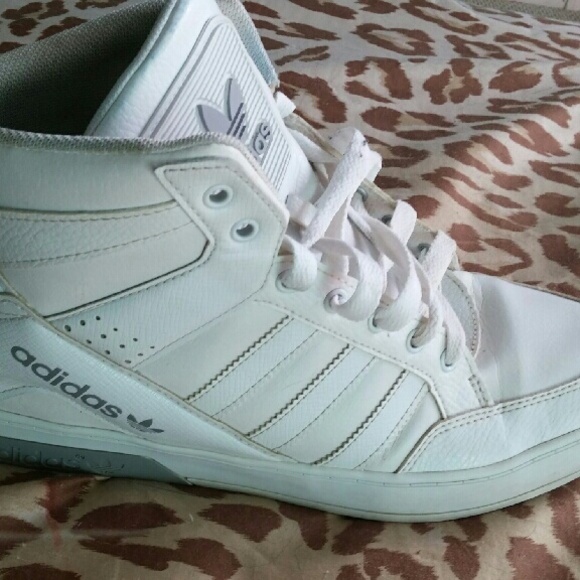 White Adidas high tops