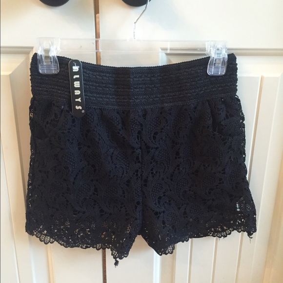 Black lace shorts