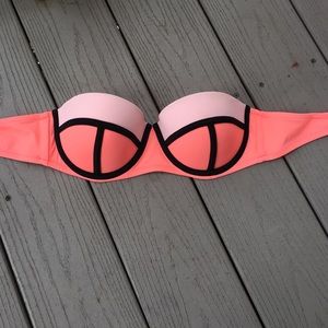 Colorblock flirt bandeau swim top