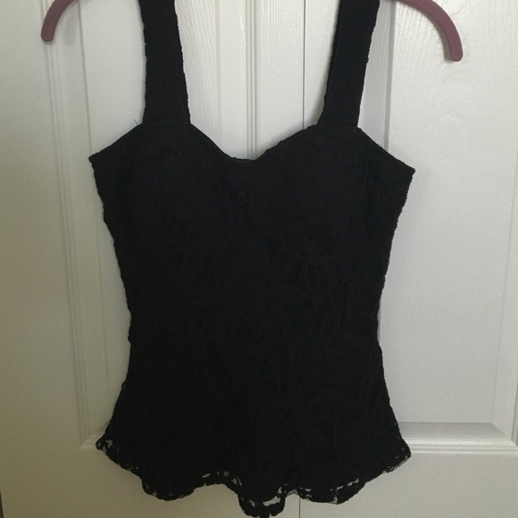 NWT Black top with lace detailing