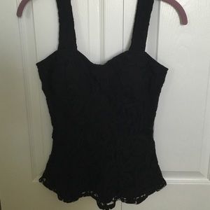 NWT Black top with lace detailing